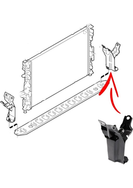 Volvo S60 V60 XC60 Radyatör Alt Sacı Bağlantı Ayağı Sol