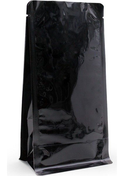 Parlak Siyah Flat Bottom Kilitsiz Torba 14X38+4 cm 1000 gr 1000 Adet