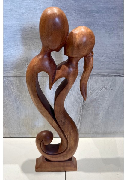 Ahşap Çift / Sevgililer Biblo - 60 cm