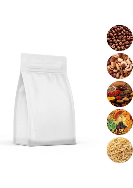 Beyaz Flat Bottom Kilitsiz Torba 11 x 21,5+4 cm 250 gr 100 Adet