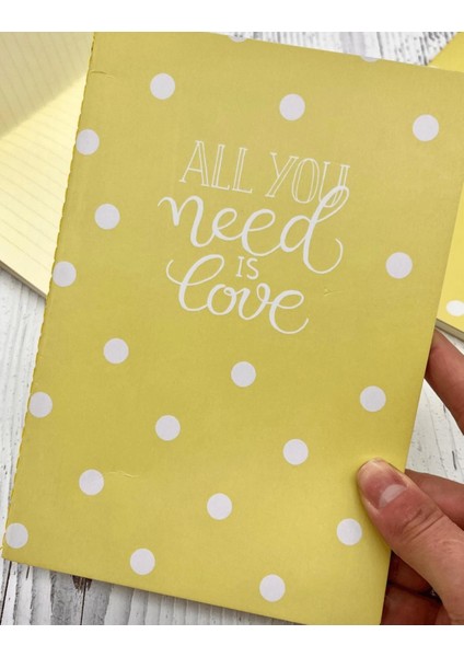Çizgili Puantiyeli Içi ve Dışı Sarı Renk Defter 40 Yaprak indirimleri