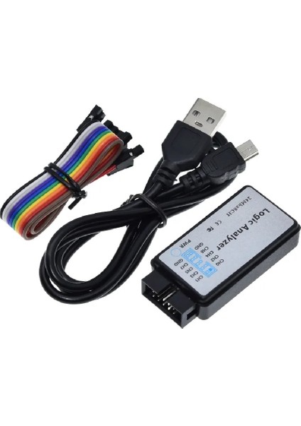 USB Lojik Analizör 24 Mhz 8 Kanal - Spı I2C Uart Can DMX512 Profesyonel Data Inceleme Debug Aracı