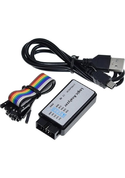 USB Lojik Analizör 24 Mhz 8 Kanal - Spı I2C Uart Can DMX512 Profesyonel Data Inceleme Debug Aracı