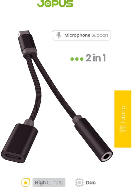 JO-TY10 Type C Şarj ve Kulaklık Çoklayici Dac