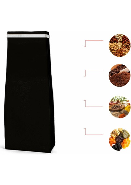 Siyah Kraft Alüminyum Yan Körüklü Torba 9,5 x 20+2,5 cm 250 gr 100 Adet