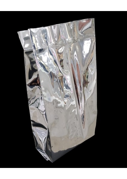 Gümüş Metalize Yan Körüklü Torba 10 x 25+3 cm 250 gr 100 Adet