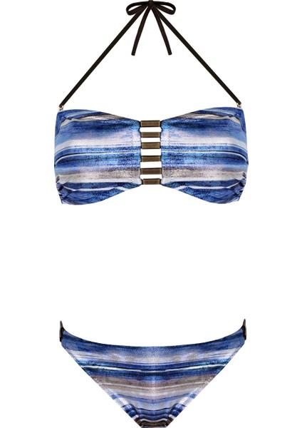 Desenli Straplez Bikini