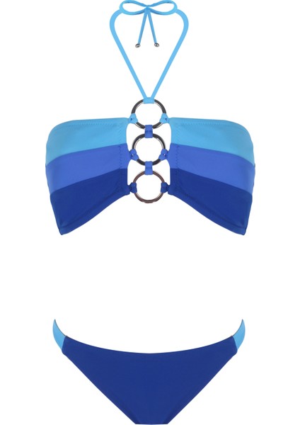 Halka Aksesuarlı Straplez Bikini