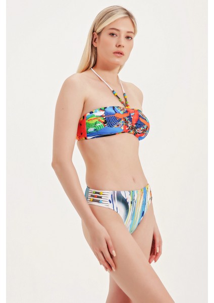 Boncuklu Straplez Bikini