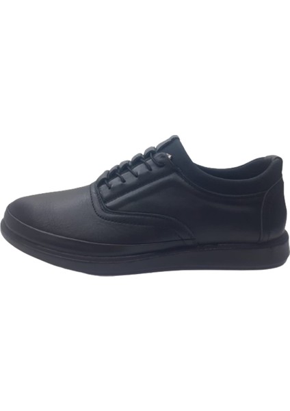 Erkek Siyah Cilt Lastikli Ortopedik Taban Günlük Şık Ayakkabı Bern1547-9 fiyatları