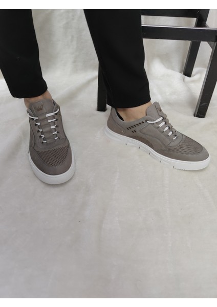 Çiğdem Gerçek Deri Erkek Günlük Casual AYAKKABI(HDYT1175) - Açık Gri - 43 indirimleri