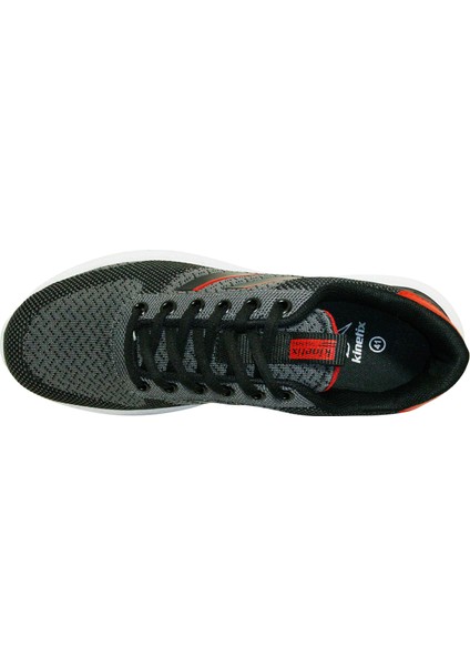 Siyah Kırmızı Gri Bağcıklı Sneakers Spor Ayakkabı