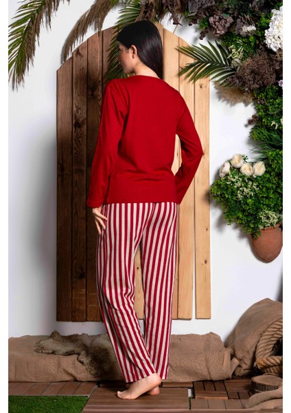 Mevsimlik Uzun Kollu %100 Pamuk Kadın Pijama Takımı- Desenli Kadın Pijama fiyatları