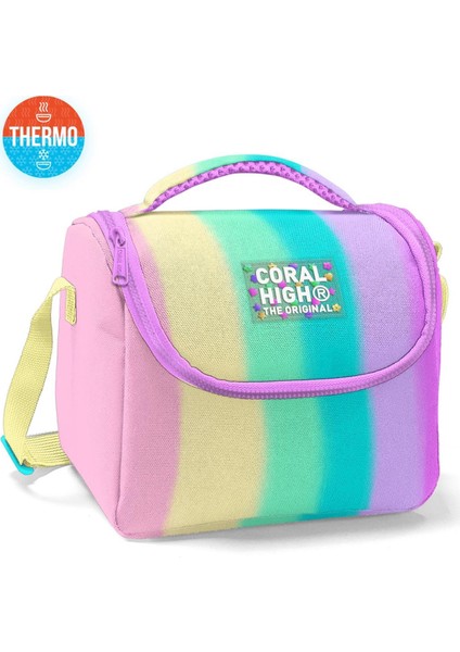 Coral High Thermo Beslenme Çantası Renkli Çizgili Desenli