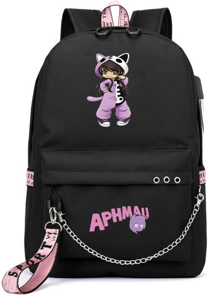 Yeni Sırt Çantası Aphmau Anime Kız Öğrenci Okul Çantası Kadın Dizüstü Sırt Çantası USB Okul Çantası (Yurt Dışından) modelleri