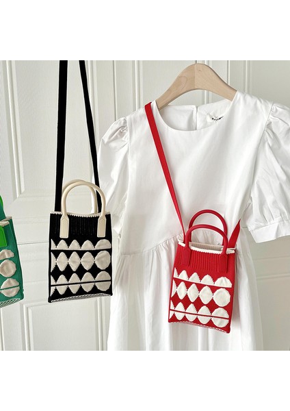 Bahar Sevimli Mini Geometrik Kontrast Renkli Cep Telefonu Çantası Öğrenci Tüm Maç El Çantası Askılı Çanta Nokta (Yurt Dışından) fiyatları