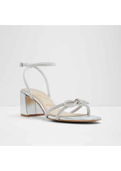 Bouclette Sandalet Yüksek Topuklu Sandalet;abiye Sandalet - Gümüş fırsatları