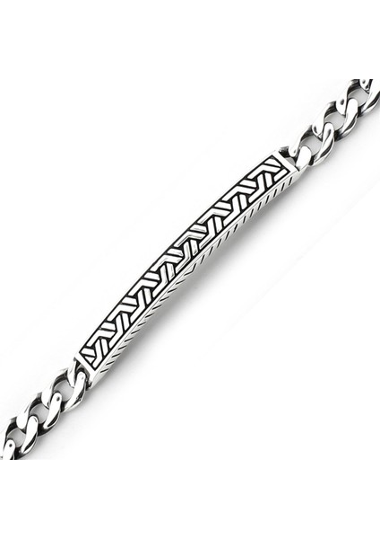 Erkek Gümüş 925 Bileklik 6x2.5mm x 22 cm
