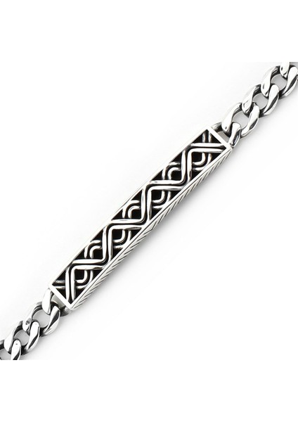 Erkek Gümüş 925 Bileklik 6x2.5mm x 22 cm