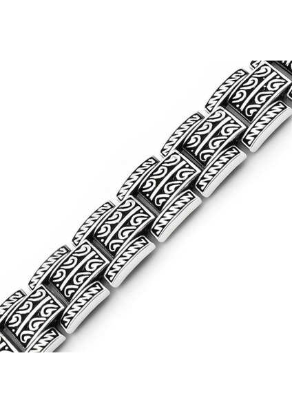 Erkek Gümüş 925 Bileklik 10x3mm x 22 cm