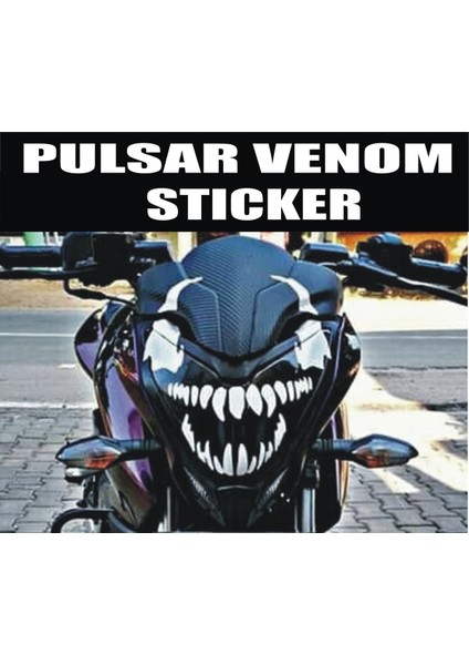 Motosiklet Sticker Pulsar-Venom-Bajaj Uyumlu Beyaz