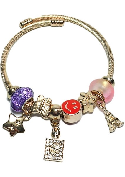 JTAW24ÇEB1438 Janti Çelik Pandoranın Charmları Bileklik