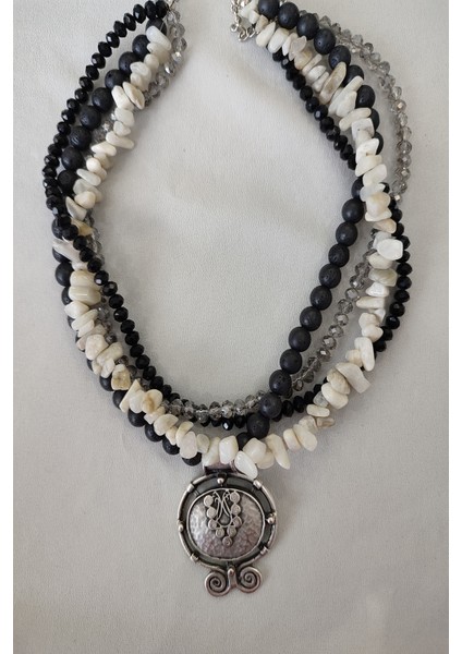 8 mm Lav, Ay Taşı Krıktaş Tasarım Kolye