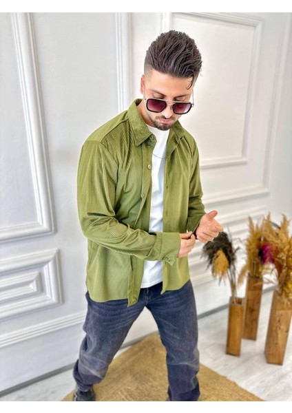 Gömlek Oversize Fitilli Kadife Gömlek fırsatları