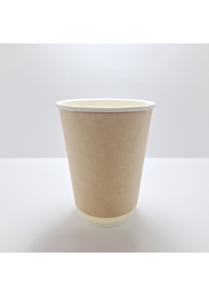 Double Wall Karton Kağıt Bardak Kraft Siyah 14 Oz 410 ml Siyah Kapaklı 40 Adet