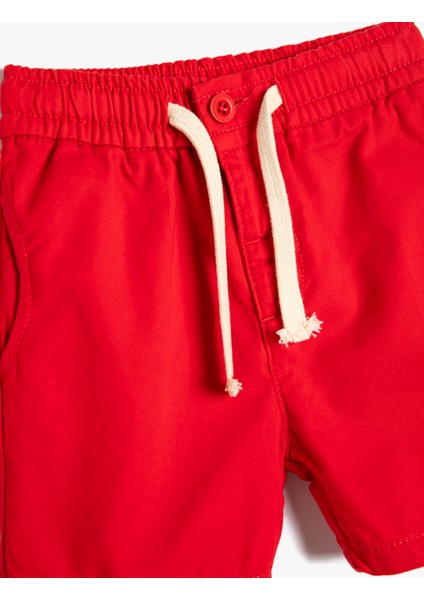 Basic Şort Beli Bağlamalı Cepli Pamuklu modelleri