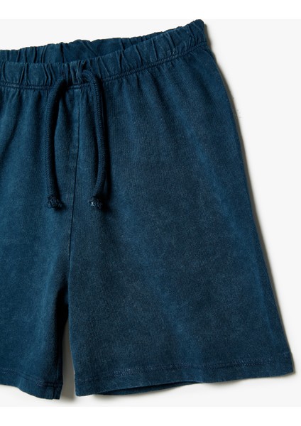 Şort Yıkamalı Beli Lastikli Cepli Pamuklu modelleri