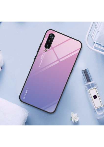 Xiaomi Mi 9-Rose Mavi Için Gradyan Temperli Cam Tpu+Pc Mobil Arka Kapak (Yurt Dışından) fiyatları