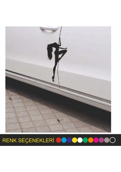 Araç Oto Sticker Dans Eden Kız 25X15 cm Siyah Renk