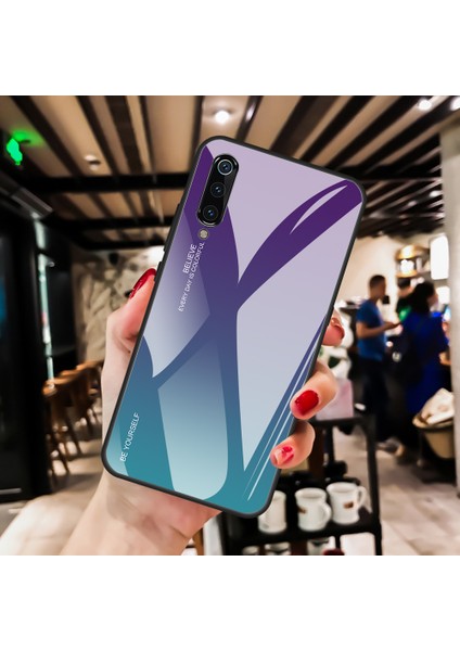 Xiaomi Mi 9-Mor Için Gradyan Temperli Cam Tpu+Pc Mobil Arka Kapak (Yurt Dışından) modelleri