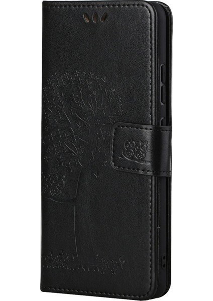 Folio Flip Baykuş Ağacı Izi Iyi Korumalı Anti-Damla Şık Deri Cüzdan Telefon Kasası Kabuk Xiaomi Için Standı Redmi Not 11 /redmi Not 11T /redmi Not 11S -Black (Yurt Dışından) modelleri