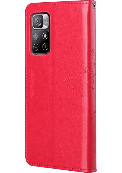 Folio Flip Baykuş Ağacı Izi Iyi Korumalı Anti-Damla Şık Deri Cüzdan Telefon Kasası Kabuk Xiaomi Için Standı Redmi Not 11 /redmi Not 11T /redmi Not 11S-RED (Yurt Dışından) fırsatları