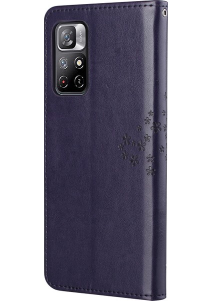 Folio Flip Baykuş Ağacı Izi Iyi Korumalı Anti-Damla Şık Deri Cüzdan Telefon Kasası Kabuk Xiaomi Için Standı Redmi Not 11 /redmi Not 11T /redmi Not 11S -Dark Mor (Yurt Dışından) fırsatları