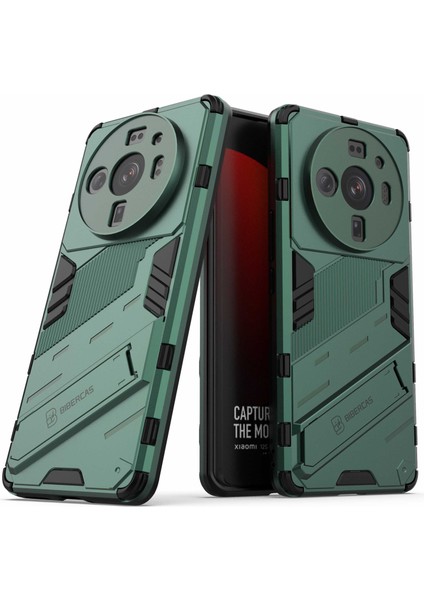 Xiaomi 12S Ultra 5g Için Şok Emilim Damla Geçirmez Tpu+Pc Kapak Kickstand Anti-Sracratch Cep Telefonu Kılıf Yeşil (Yurt Dışından) fiyatları