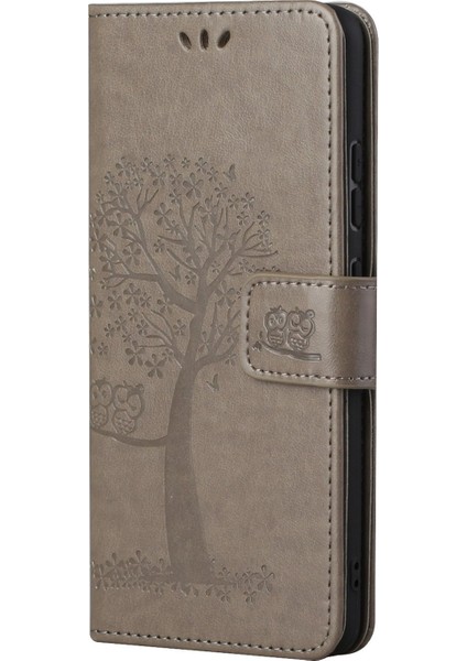 Folio Flip Baykuş Ağacı Izi Iyi Korumalı Anti-Damla Şık Deri Cüzdan Telefon Kasası Kabuk Xiaomi Için Standı Redmi Not 11 /redmi Not 11T /redmi Not 11S -Grey (Yurt Dışından) modelleri