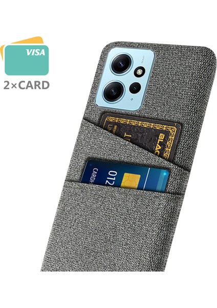 Xiaomi Için Redmi Note 12 4g Telefon Kılıfı 2 Kart Yuvaları Sert Pc+Kumaş Koruyucu Kapak Grey (Yurt Dışından) fiyatları
