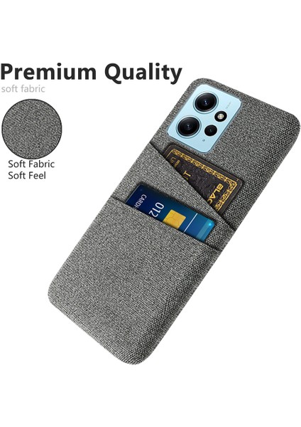 Xiaomi Için Redmi Note 12 4g Telefon Kılıfı 2 Kart Yuvaları Sert Pc+Kumaş Koruyucu Kapak Grey (Yurt Dışından) modelleri