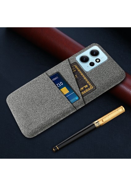 Xiaomi Için Redmi Note 12 4g Telefon Kılıfı 2 Kart Yuvaları Sert Pc+Kumaş Koruyucu Kapak Grey (Yurt Dışından) indirimleri