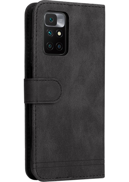 Anti Drop Pu Deri Cüzdan Stand Kapak Telefon Kılıfı Xiaomi Için Redmi Için Ağaç Desen Metal Düğmesi Dekoru Not 11 4g (Mediatek)/10 4g (2021)/10 2022 4g/10 Prime-Black (Yurt Dışından) fırsatları