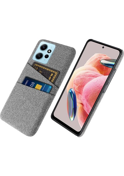 Xiaomi Için Redmi Note 12 4g Telefon Kılıfı 2 Kart Yuvaları Sert Pc+Bez Koruyucu Kapak Işık Gri (Yurt Dışından)