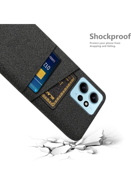 Xiaomi Için Redmi Note 12 4g Telefon Kılıfı 2 Kart Yuvaları Sert Pc+Kumaş Koruyucu Kapak Black (Yurt Dışından) fırsatları