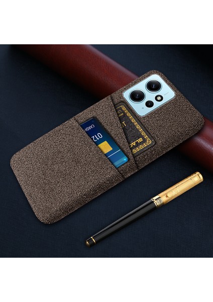 Xiaomi Için Redmi Note 12 4g Telefon Kılıfı 2 Kart Yuvaları Sert Pc+Kumaş Koruyucu Kapak Kahverengi (Yurt Dışından) indirimleri