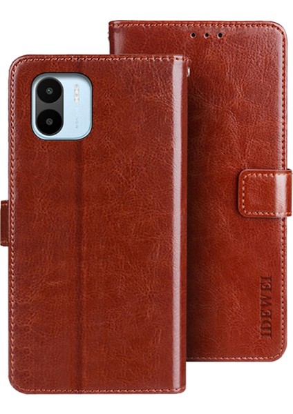 Xiaomi Için Redmi A2 4g/a1 4g Stand Telefon Kılıfı Folio Manyetik Pu Cüzdan Telefon Kapak-Kahverengi (Yurt Dışından)