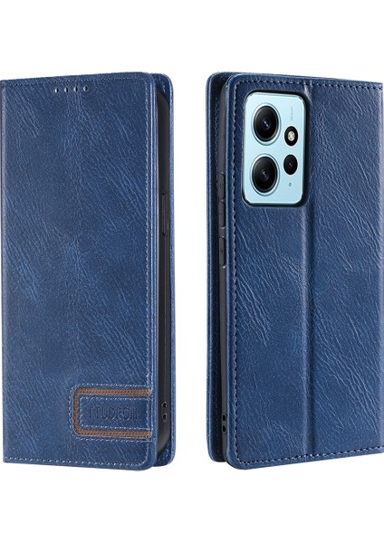 Xiaomi Için Redmi Note 12 4g Toz Geçirmez Rfıd Engelleme Stand Kapağı Cüzdan Deri Telefon Kılıf Mavisi (Yurt Dışından)