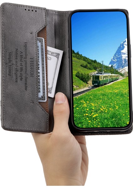 Xiaomi Için Redmi Note 12 4g Toz Geçirmez Rfıd Engelleme Standı Kapağı Cüzdan Deri Telefon Kasa-Gri (Yurt Dışından) fırsatları