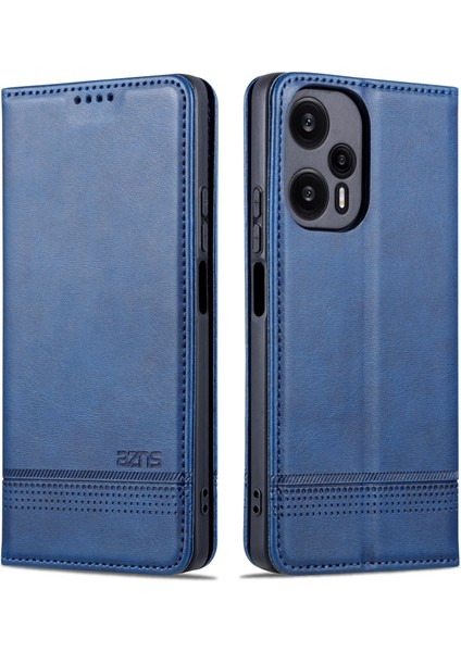Xiaomi Için Redmi Note 12 Turbo/poco F5 5g Cüzdan Telefon Kılıfı Pu Deri Anti-Drop Stand Kapak-Blue (Yurt Dışından)